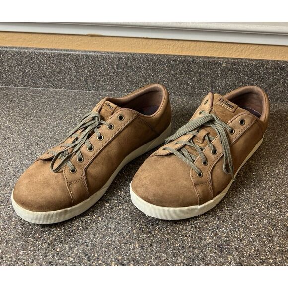 L.L. Bean Nubuck Comfort Casual Sneaker Shoes Mens Sz 13M Tan Oxford Lace Up Low main image 10